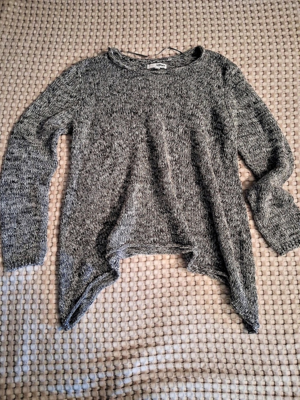 SONOMA Asymmetrical Hem Sweater in Gray & Black Size PM
